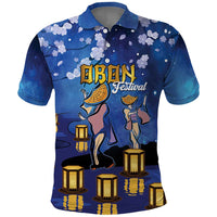 Japan Obon Festival Polo Shirt Sakura Lanterns With Bon Dance - Wonder Print Shop