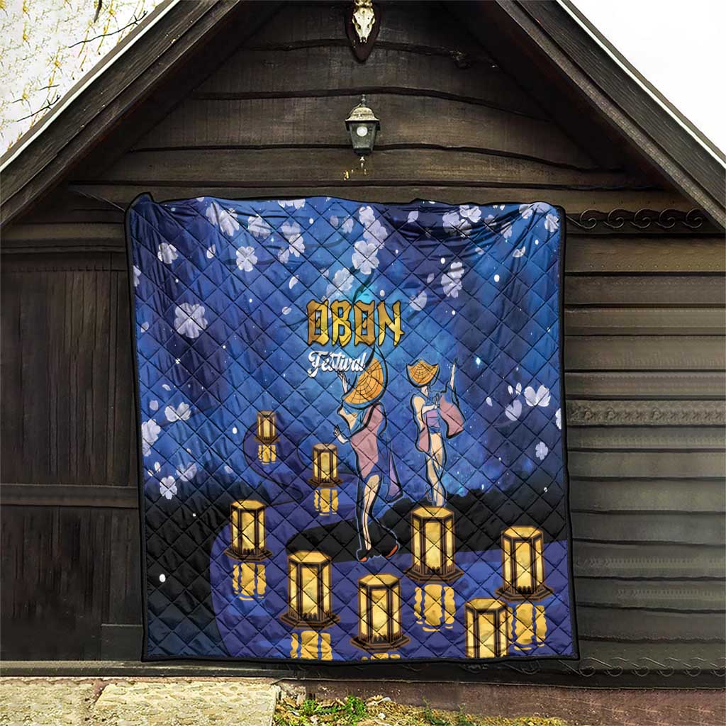 Japan Obon Festival Quilt Sakura Lanterns With Bon Dance - Wonder Print Shop