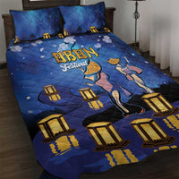 Japan Obon Festival Quilt Bed Set Sakura Lanterns With Bon Dance - Wonder Print Shop