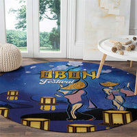 Japan Obon Festival Round Carpet Sakura Lanterns With Bon Dance - Wonder Print Shop