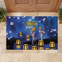 Japan Obon Festival Rubber Doormat Sakura Lanterns With Bon Dance - Wonder Print Shop