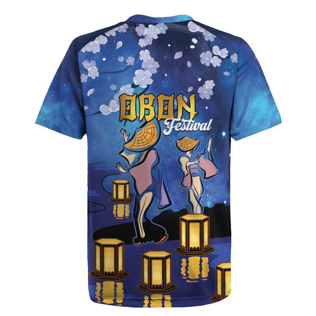 Japan Obon Festival Rugby Jersey Sakura Lanterns With Bon Dance - Wonder Print Shop