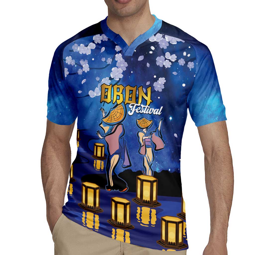 Japan Obon Festival Rugby Jersey Sakura Lanterns With Bon Dance - Wonder Print Shop