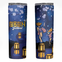 Japan Obon Festival Skinny Tumbler Sakura Lanterns With Bon Dance - Wonder Print Shop
