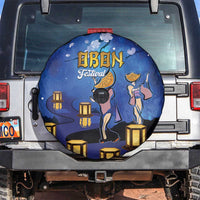 Japan Obon Festival Spare Tire Cover Sakura Lanterns With Bon Dance - Wonder Print Shop