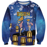 Japan Obon Festival Sweatshirt Sakura Lanterns With Bon Dance - Wonder Print Shop