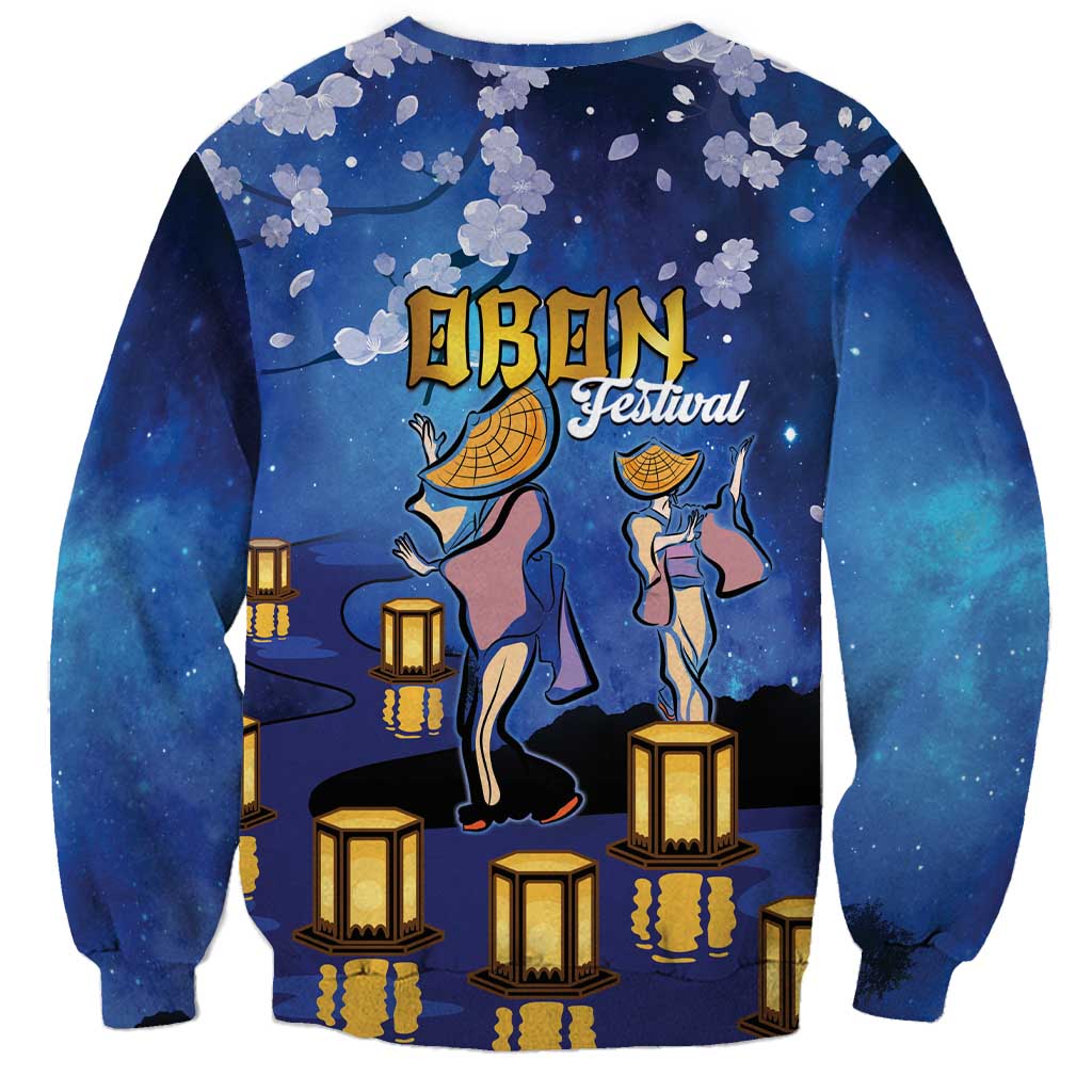 Japan Obon Festival Sweatshirt Sakura Lanterns With Bon Dance - Wonder Print Shop
