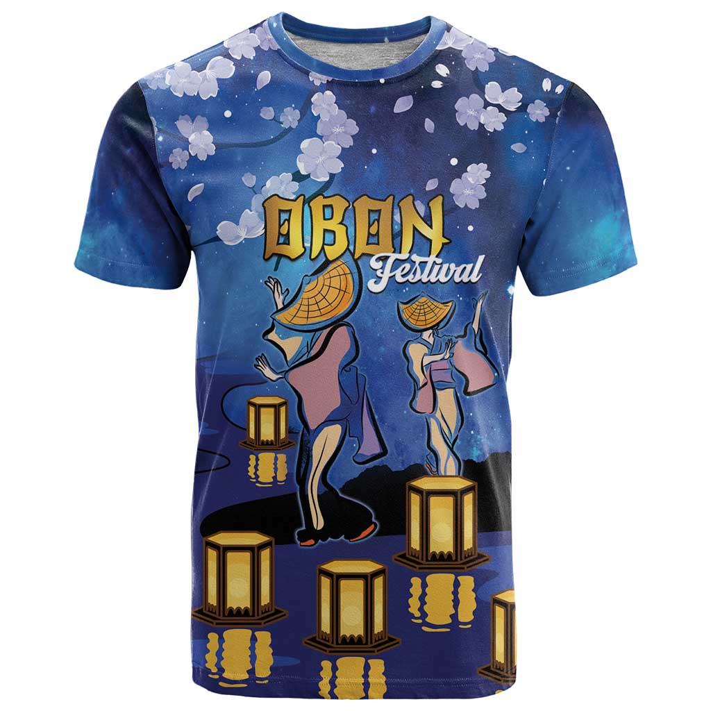 Japan Obon Festival T Shirt Sakura Lanterns With Bon Dance - Wonder Print Shop
