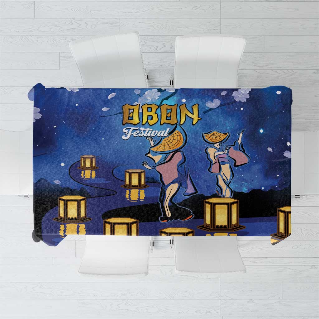 Japan Obon Festival Tablecloth Sakura Lanterns With Bon Dance - Wonder Print Shop