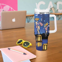 Japan Obon Festival Tumbler With Handle Sakura Lanterns With Bon Dance - Wonder Print Shop