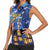 Japan Obon Festival Women Sleeveless Polo Shirt Sakura Lanterns With Bon Dance - Wonder Print Shop