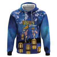 Japan Obon Festival Zip Hoodie Sakura Lanterns With Bon Dance - Wonder Print Shop