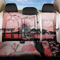 Personalised Japan Samurai Warrior Back Car Seat Cover Japanese Cherry Blossom Polynesian Pattern - Wonder Print Shop