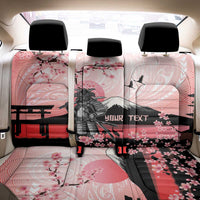 Personalised Japan Samurai Warrior Back Car Seat Cover Japanese Cherry Blossom Polynesian Pattern - Wonder Print Shop