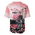 Personalised Japan Samurai Warrior Baseball Jersey Japanese Cherry Blossom Polynesian Pattern - Wonder Print Shop