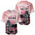 Personalised Japan Samurai Warrior Baseball Jersey Japanese Cherry Blossom Polynesian Pattern - Wonder Print Shop