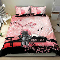 Personalised Japan Samurai Warrior Bedding Set Japanese Cherry Blossom Polynesian Pattern - Wonder Print Shop