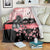 Personalised Japan Samurai Warrior Blanket Japanese Cherry Blossom Polynesian Pattern - Wonder Print Shop
