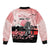 Personalised Japan Samurai Warrior Bomber Jacket Japanese Cherry Blossom Polynesian Pattern - Wonder Print Shop