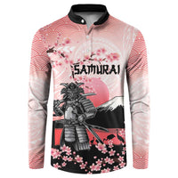 Personalised Japan Samurai Warrior Button Sweatshirt Japanese Cherry Blossom Polynesian Pattern - Wonder Print Shop