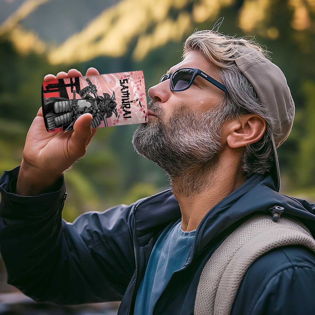 Personalised Japan Samurai Warrior 4 in 1 Can Cooler Tumbler Japanese Cherry Blossom Polynesian Pattern - Wonder Print Shop