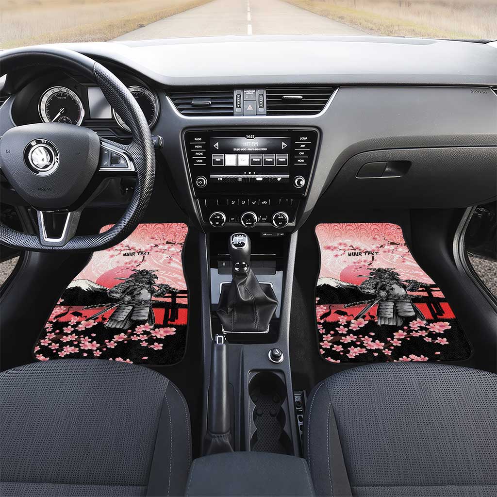 Personalised Japan Samurai Warrior Car Mats Japanese Cherry Blossom Polynesian Pattern - Wonder Print Shop