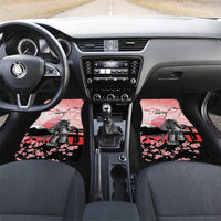 Personalised Japan Samurai Warrior Car Mats Japanese Cherry Blossom Polynesian Pattern - Wonder Print Shop