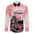 Personalised Japan Samurai Warrior Family Matching Long Sleeve Bodycon Dress and Hawaiian Shirt Japanese Cherry Blossom Polynesian Pattern - Wonder Print Shop
