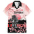 Personalised Japan Samurai Warrior Family Matching Off The Shoulder Long Sleeve Dress and Hawaiian Shirt Japanese Cherry Blossom Polynesian Pattern - Wonder Print Shop