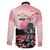 Personalised Japan Samurai Warrior Family Matching Off The Shoulder Long Sleeve Dress and Hawaiian Shirt Japanese Cherry Blossom Polynesian Pattern - Wonder Print Shop