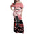 Personalised Japan Samurai Warrior Family Matching Off Shoulder Maxi Dress and Hawaiian Shirt Japanese Cherry Blossom Polynesian Pattern - Wonder Print Shop