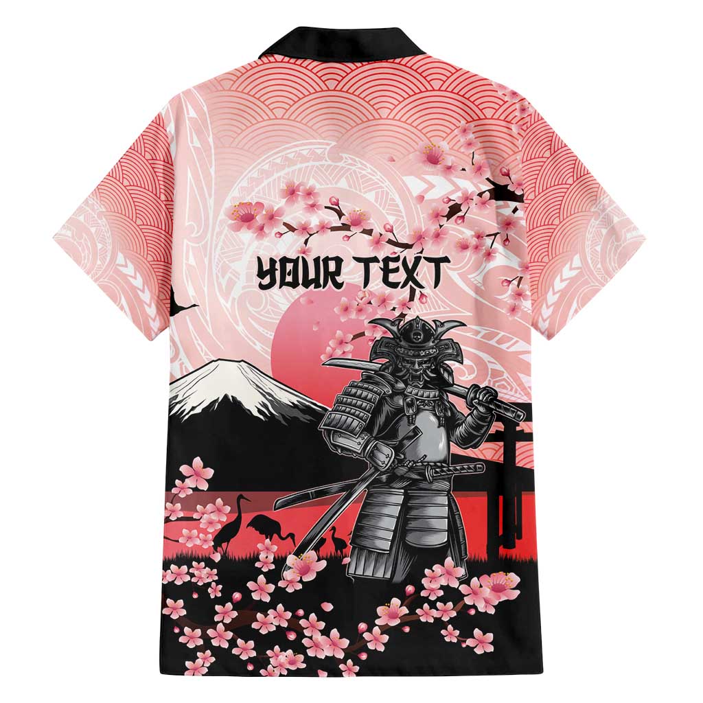 Personalised Japan Samurai Warrior Family Matching Puletasi and Hawaiian Shirt Japanese Cherry Blossom Polynesian Pattern - Wonder Print Shop