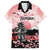 Personalised Japan Samurai Warrior Family Matching Short Sleeve Bodycon Dress and Hawaiian Shirt Japanese Cherry Blossom Polynesian Pattern - Wonder Print Shop