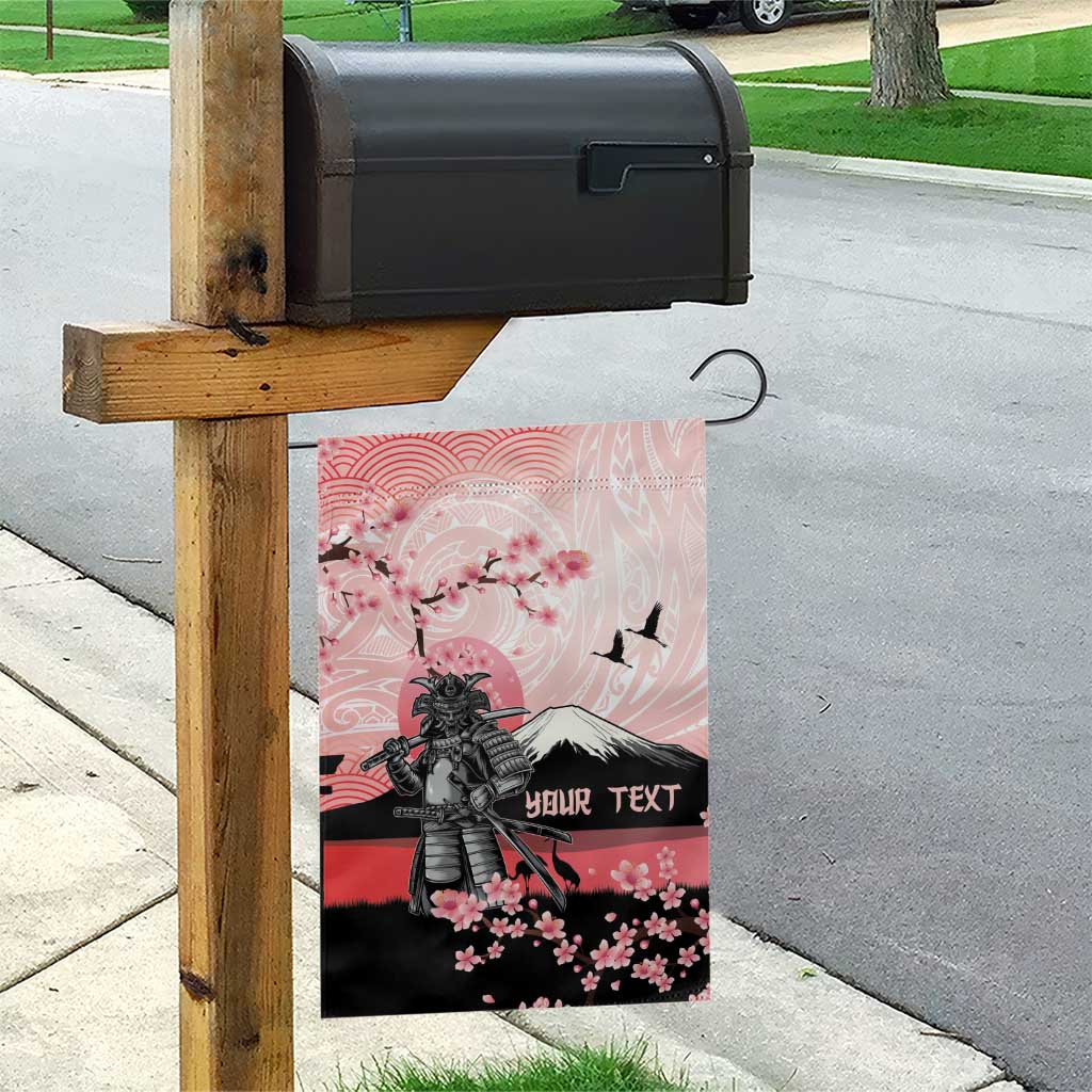 Personalised Japan Samurai Warrior Garden Flag Japanese Cherry Blossom Polynesian Pattern - Wonder Print Shop