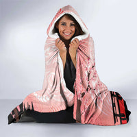Personalised Japan Samurai Warrior Hooded Blanket Japanese Cherry Blossom Polynesian Pattern - Wonder Print Shop