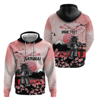 Personalised Japan Samurai Warrior Hoodie Japanese Cherry Blossom Polynesian Pattern - Wonder Print Shop