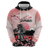 Personalised Japan Samurai Warrior Hoodie Japanese Cherry Blossom Polynesian Pattern - Wonder Print Shop