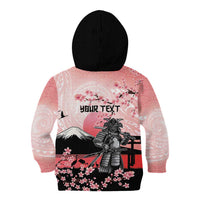 Personalised Japan Samurai Warrior Kid Hoodie Japanese Cherry Blossom Polynesian Pattern - Wonder Print Shop