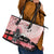 Personalised Japan Samurai Warrior Leather Tote Bag Japanese Cherry Blossom Polynesian Pattern - Wonder Print Shop
