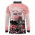Personalised Japan Samurai Warrior Long Sleeve Polo Shirt Japanese Cherry Blossom Polynesian Pattern - Wonder Print Shop
