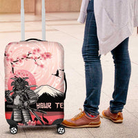 Personalised Japan Samurai Warrior Luggage Cover Japanese Cherry Blossom Polynesian Pattern - Wonder Print Shop