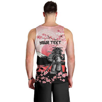 Personalised Japan Samurai Warrior Men Tank Top Japanese Cherry Blossom Polynesian Pattern - Wonder Print Shop