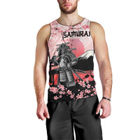 Personalised Japan Samurai Warrior Men Tank Top Japanese Cherry Blossom Polynesian Pattern - Wonder Print Shop