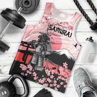 Personalised Japan Samurai Warrior Men Tank Top Japanese Cherry Blossom Polynesian Pattern - Wonder Print Shop