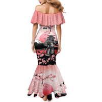 Personalised Japan Samurai Warrior Mermaid Dress Japanese Cherry Blossom Polynesian Pattern - Wonder Print Shop