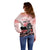Personalised Japan Samurai Warrior Off Shoulder Sweater Japanese Cherry Blossom Polynesian Pattern - Wonder Print Shop