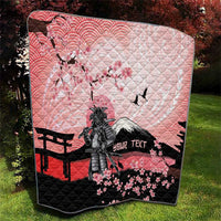 Personalised Japan Samurai Warrior Quilt Japanese Cherry Blossom Polynesian Pattern - Wonder Print Shop