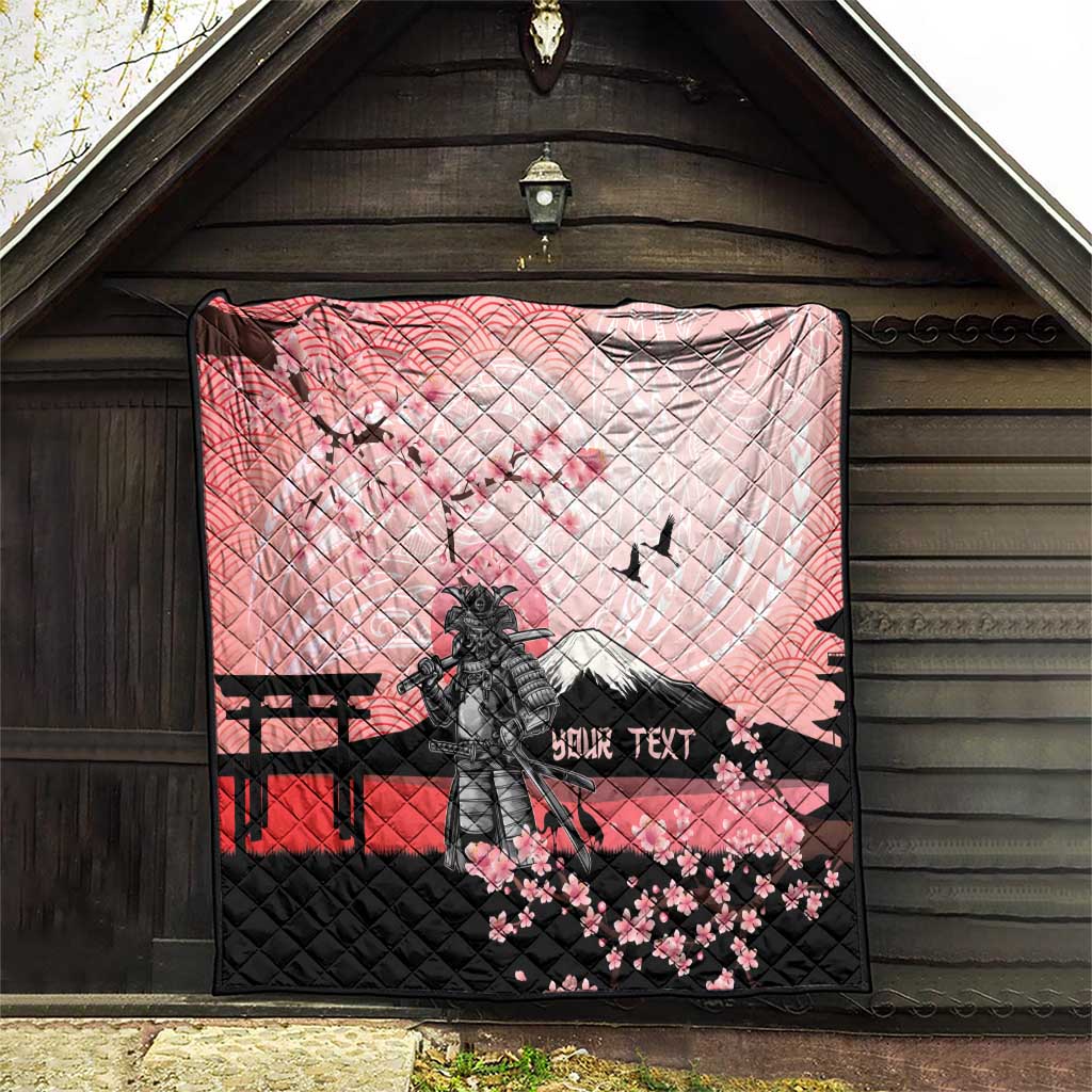Personalised Japan Samurai Warrior Quilt Japanese Cherry Blossom Polynesian Pattern - Wonder Print Shop