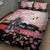 Personalised Japan Samurai Warrior Quilt Bed Set Japanese Cherry Blossom Polynesian Pattern - Wonder Print Shop