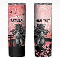 Personalised Japan Samurai Warrior Skinny Tumbler Japanese Cherry Blossom Polynesian Pattern - Wonder Print Shop